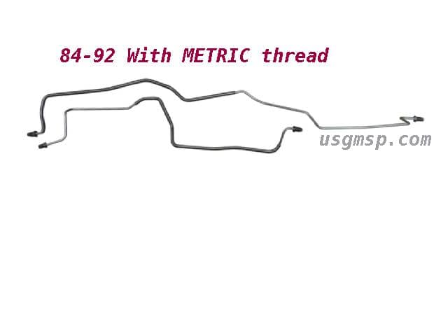 Brake Line: 84-92 Camaro Firebird Rear Drum Brakes across Diff - METRIC